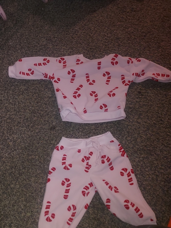 Carter's Other - Carter's White & Red Candy Cane Sweatshirt and Jogger Set